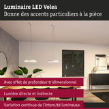 Luminaire LED suspendu Volea blanc avec lumière directe et indirecte pour intérieur moderne