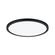 Round LED ceiling light with black aluminum frame and white diffuser for modern room lighting