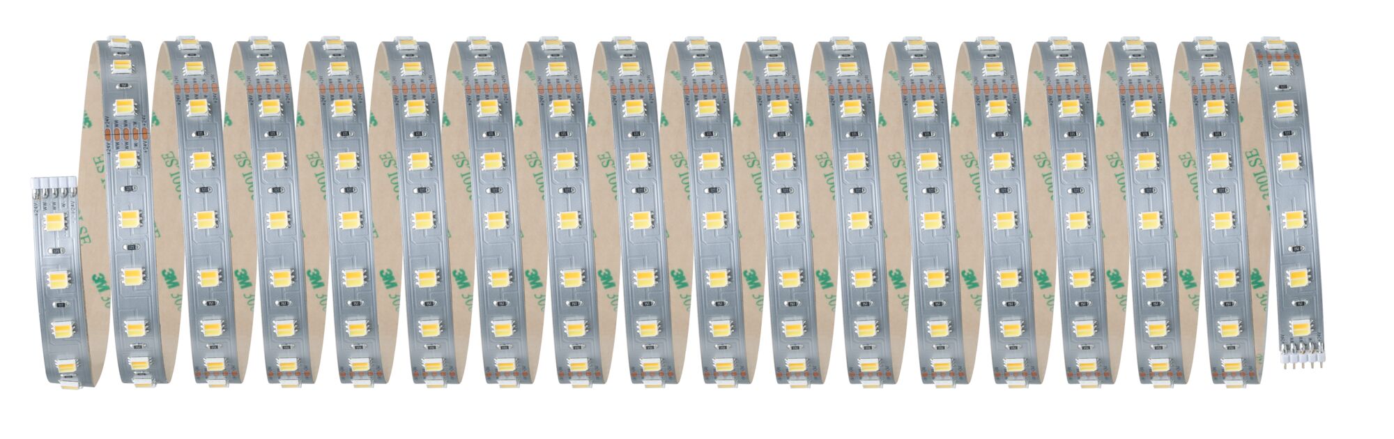 Bande LED flexible avec LED jaunes sur circuit argenté pour éclairage décoratif