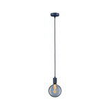 Modern pendant light with smoked glass and blue cable for stylish home lighting