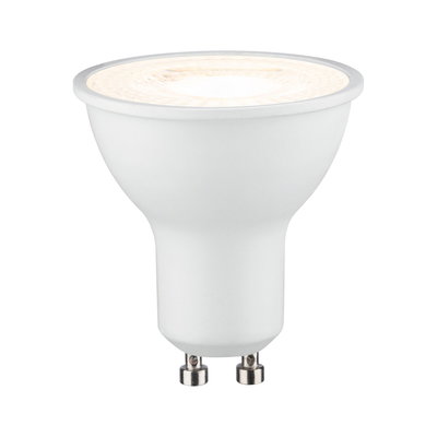 Hvid LED-reflektorlampe med GU10-fatning i plastik til energieeffektiv belysning