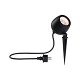 Zwarte LED-tuinschijnwerper met grondpen en kabel voor buitenverlichting en tuindecoratie