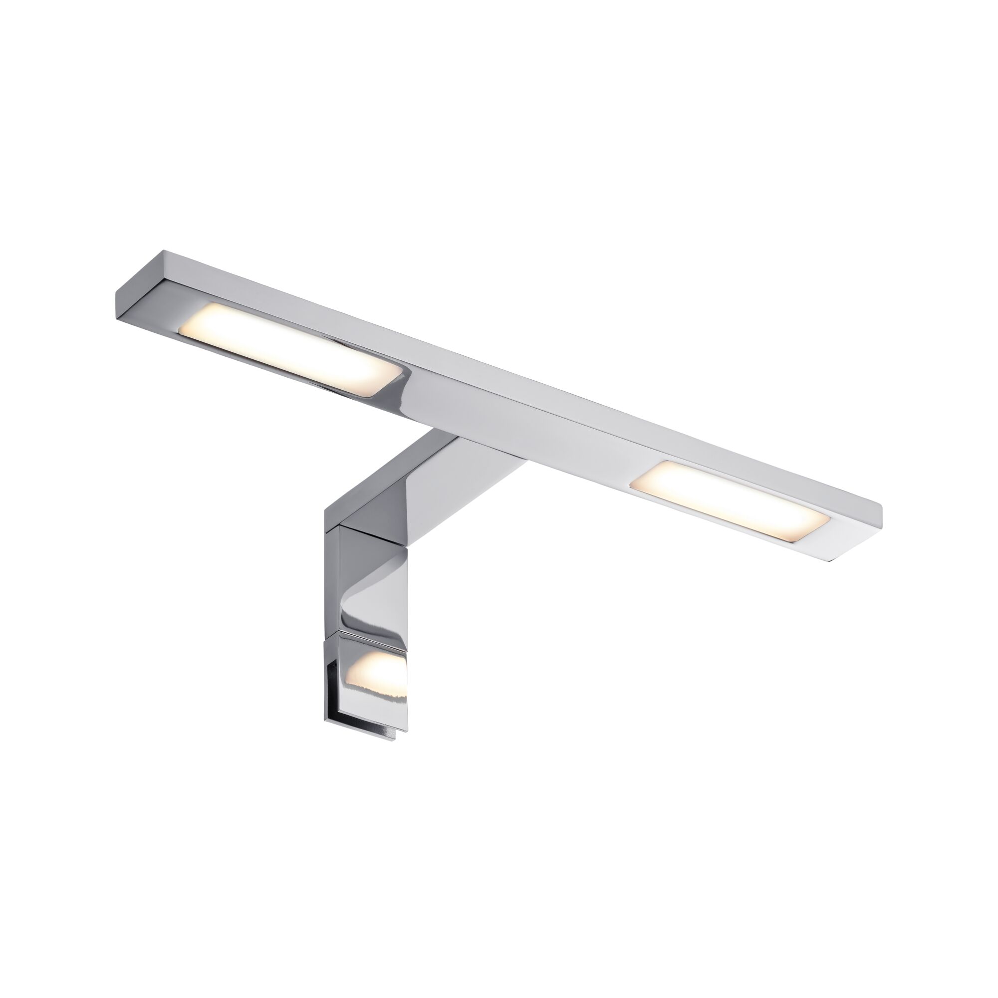 Galeria Éclairage de miroir LED Hook IP44 2700K 2x280lm 230V 2x3,2W Chrome Applique murale LED moderne en métal chromé avec lumière blanche chaude pour intérieur