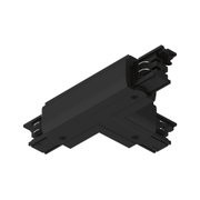 Black aluminium corner connector with screws for LED track lighting systems