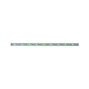 Long LED light strip with green LEDs on white base for modern lighting solutions