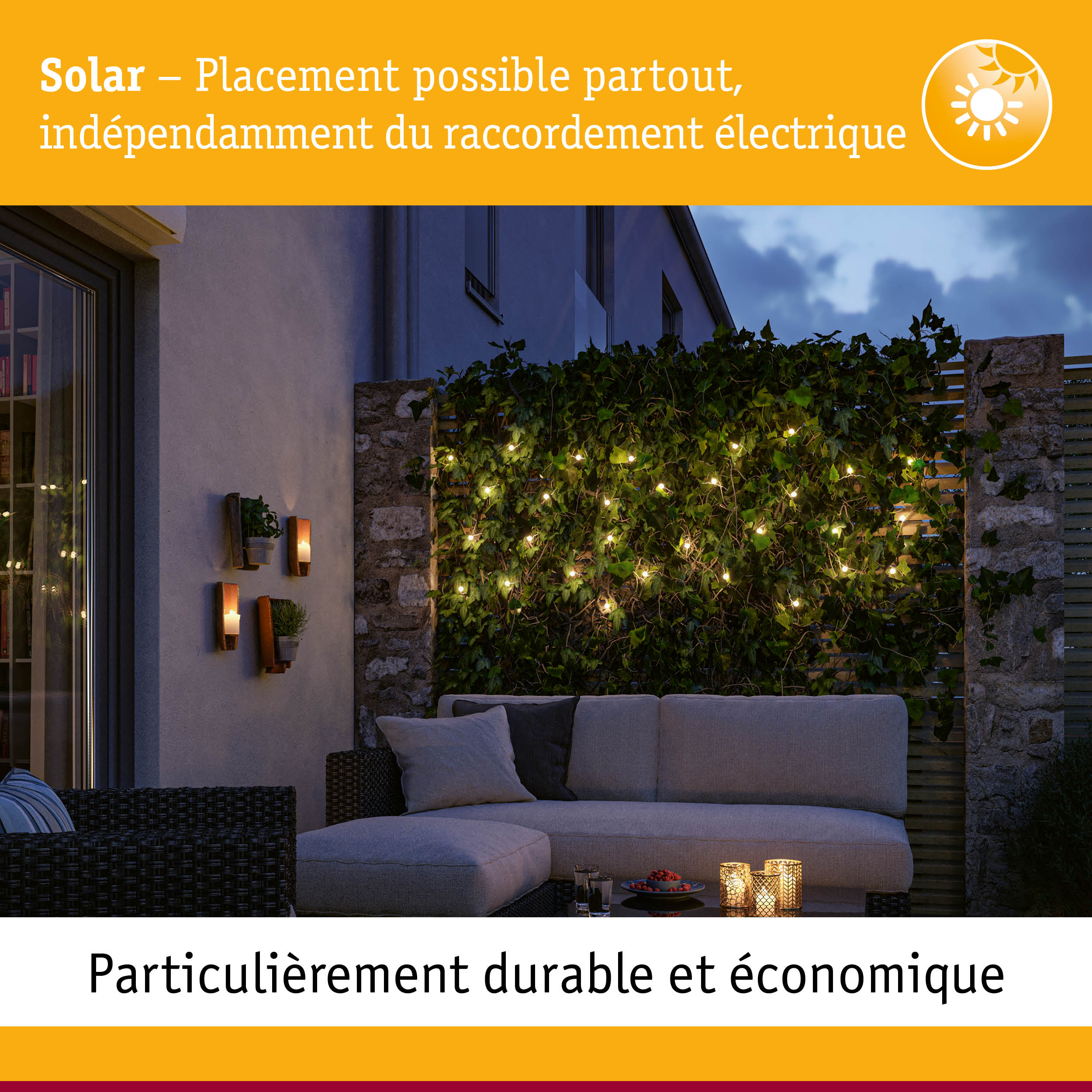 Éclairage solaire de jardin avec placement possible partout, sans raccordement électrique, éclairage extérieur durable