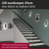 Moderne zwarte LED-wandlampen 2Form met direct en indirect licht voor trappen en woonkamers