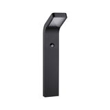 Black metal LED outdoor wall light with motion sensor for energy-efficient garden lighting