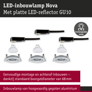 LED-inbouwlamp Nova met platte LED-reflector GU10 en verwisselbare lamp in zwart en wit