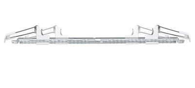 Metalen montageschijf met witte kunststofklemmen en veermechanisme voor LED-installatie