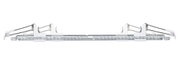 Metal mounting rail with white plastic clips and springs for installation use