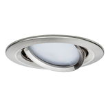Round brushed stainless steel spotlight with white diffuser for modern LED recessed lighting