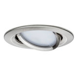 Spot rond en acier inoxydable brossé avec diffuseur blanc pour éclairage LED encastré moderne