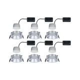 Zes zilverkleurige aluminium LED-inbouwspots met drivers voor moderne kamerverlichting