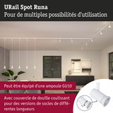 Spot URail Runa blanc avec douille GU10 et tête orientable pour un éclairage polyvalent