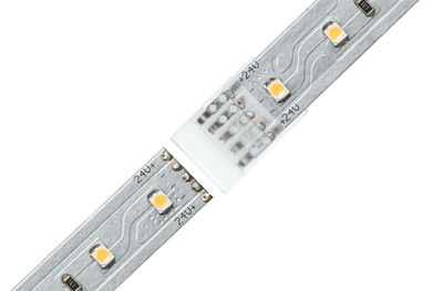24V silver LED strip with warm white LEDs for versatile lighting applications and easy connection