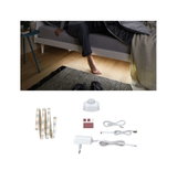 Bande LED blanche avec détecteur de mouvement et adaptateur pour éclairage d'ambiance sous le lit