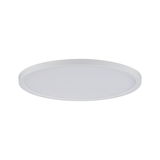 Round white LED ceiling panel made of plastic for energy-efficient room lighting