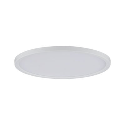 Round white LED ceiling panel made of plastic for energy-efficient room lighting