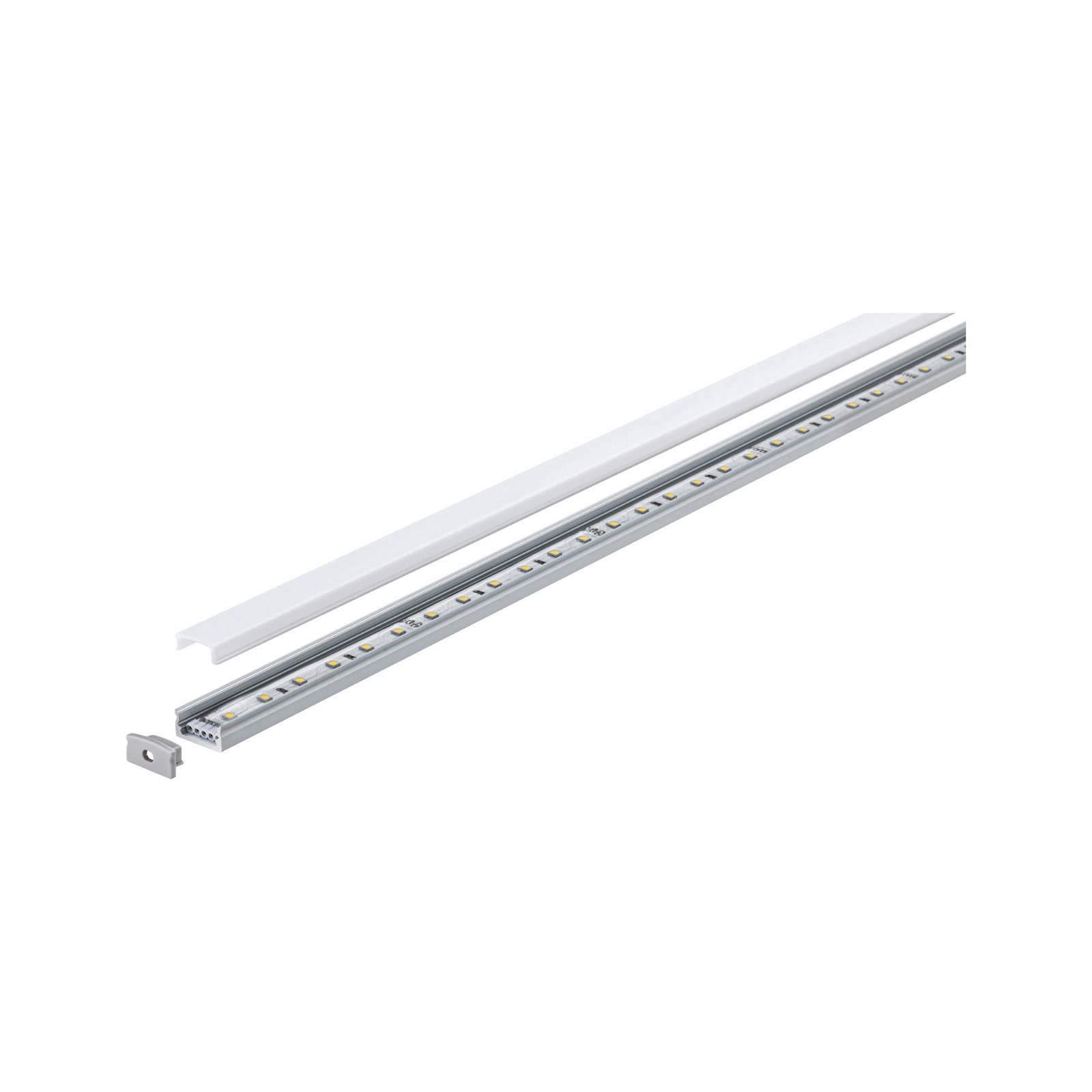 LED Strip profiel Base Witte diffusor 2m Alu geëloxeerd/Satijn