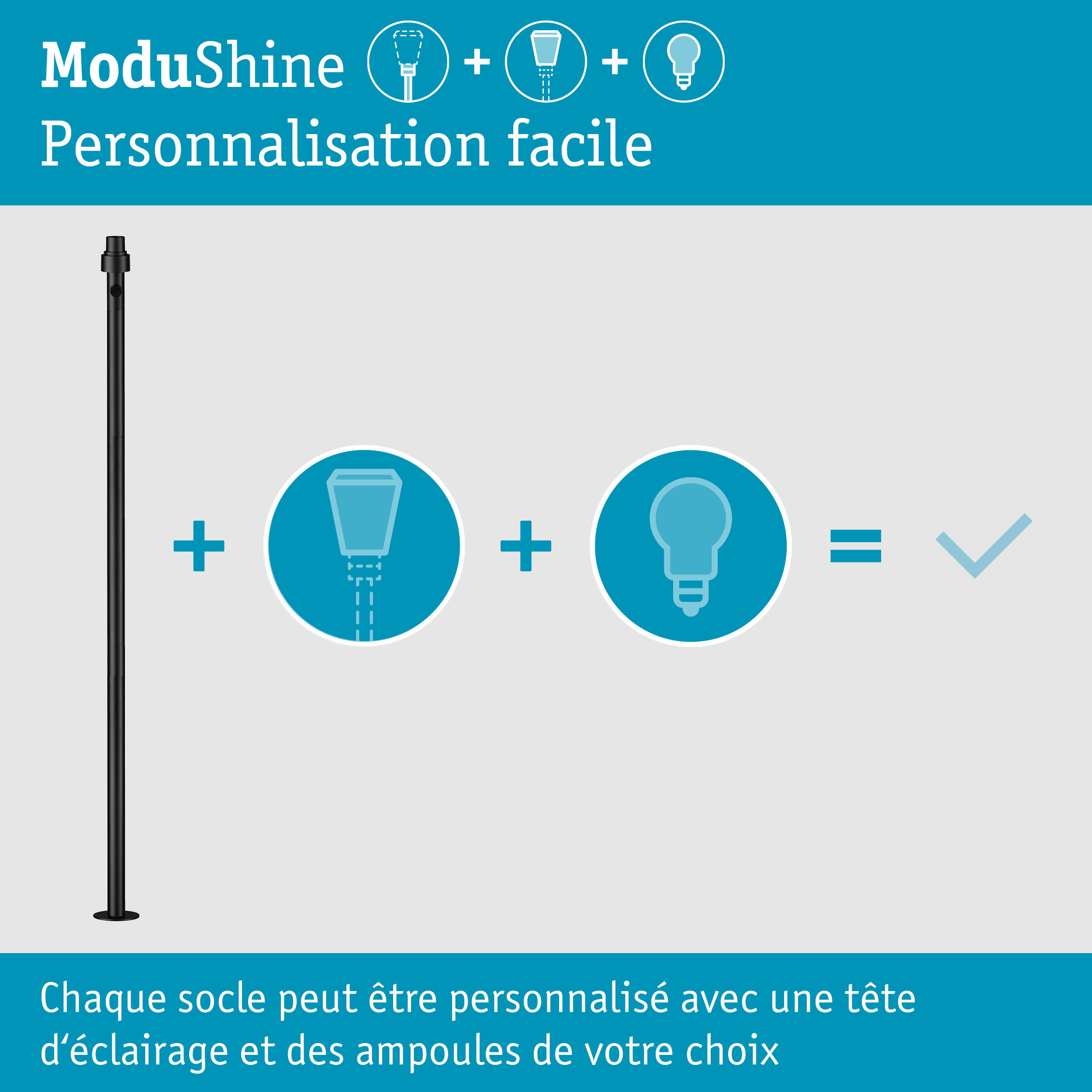 ModuShine Borne Élevée IP44 1900mm allongée Anthracite
