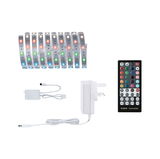 RGBW LED strip with remote, power adapter and controller for indoor color lighting control
