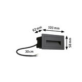 Zwarte inbouwlamp van kunststof met kabel, afmetingen 103x58x62 mm, LED inbouwspot