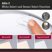 Abia 2 LED-Deckenleuchte in Weiß mit Sensor- und White Select-Funktion für einstellbare Lichtfarben