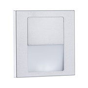 Quadratischer LED-Wandeinbauleuchte aus silbernem Aluminium mit milchigem Diffusor für Innenbeleuchtung