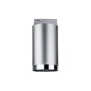 Moderner zylindrischer LED-Deckenstrahler aus silbernem Aluminium mit Chromrand für Innenräume