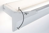 White aluminum wall bracket with 75-degree tilt for LED lights, modern lighting accessory.