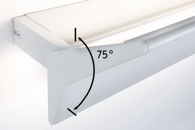 White aluminum wall bracket with 75-degree tilt for LED lights, modern lighting accessory.