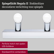 Spiegellicht Regula II in chroom met twee witte LED-lichtbronnen voor decoratieve spiegelverlichting