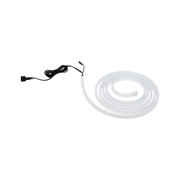 White flexible LED light strip with black connector cable for indoor lighting