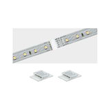 LED-strip met transparante connector voor flexibele witlicht verlichtingsoplossingen.