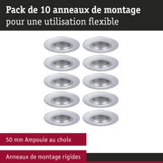 Pack de 10 anneaux de montage blancs en métal pour installation flexible de spots LED encastrés