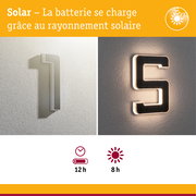 Numéro de maison solaire en blanc et noir avec éclairage LED pour une lumière extérieure économique