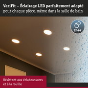VariFit éclairage LED encastré IP44, résistant aux éclaboussures et à la rouille pour salle de bain