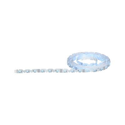 Bande LED flexible blanche avec éclairage bleu pour un éclairage intérieur moderne.