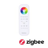 Télécommande blanche Paulmann Zigbee avec roue chromatique et boutons multifonctions pour contrôle lumière