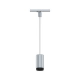 Moderner silberner Aluminium-Pendelleuchte mit schwarzem Lampenschirm für Schienensysteme
