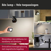 Zwarte multifunctionele LED-lamp met magnetische kogelkopbevestiging voor flexibele verlichting