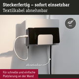 Wandhalterung aus Metall mit abnehmbarem Textilkabel und Smartphone zum Laden, einfache Montage