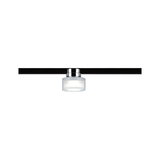 Modern LED ceiling spotlight with chrome metal and white glass for energy-efficient room lighting