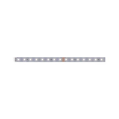 Long LED strip light with white LEDs on silver circuit board for versatile lighting solutions