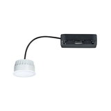 Compacte witte LED-inbouwspot met zwarte kabel voor moderne binnenverlichtingsoplossingen