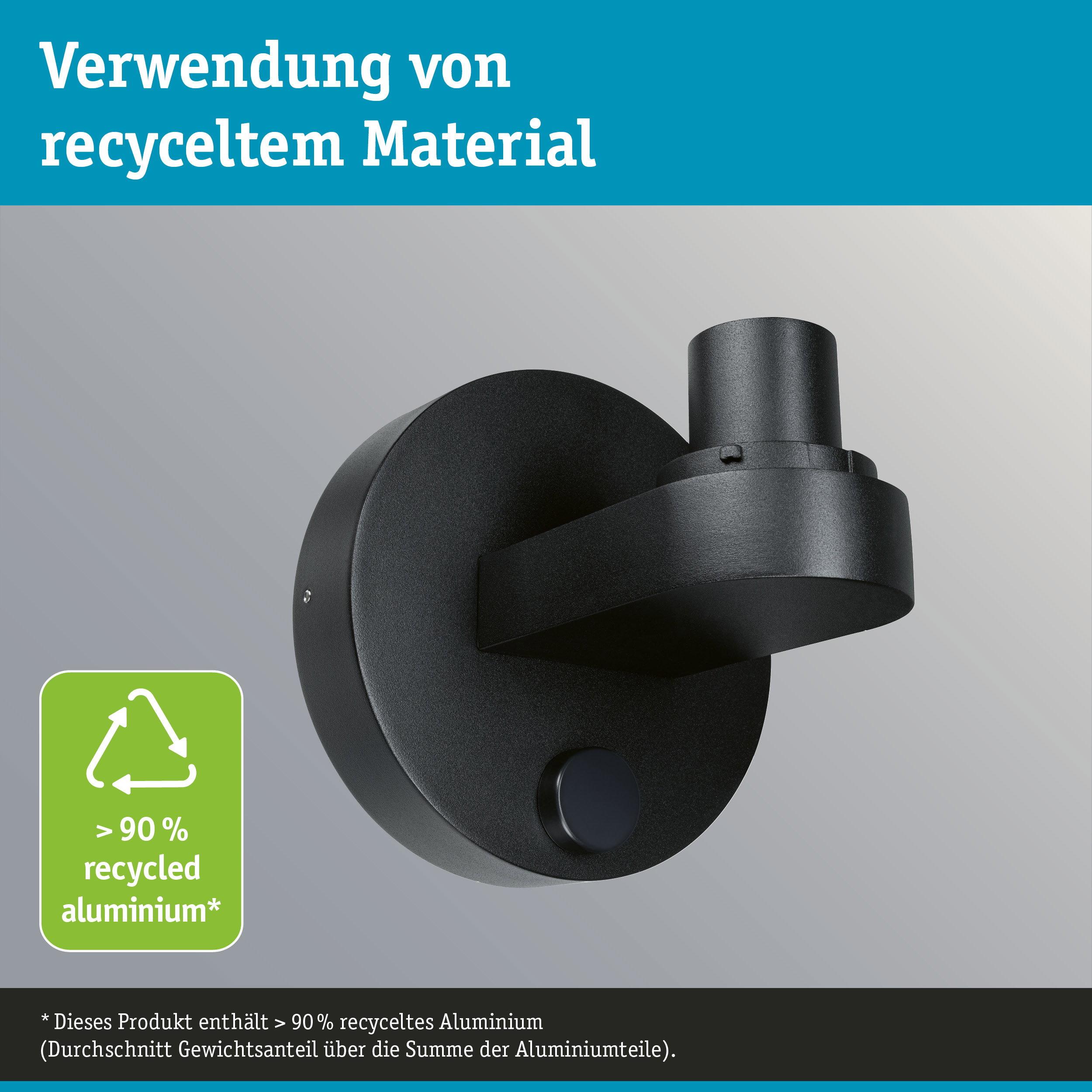 ModuShine Wandhalter Einfacher Lichtaustritt IP44 rund Anthrazit
