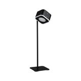 Lampe de bureau LED noire moderne avec tête carrée et interrupteur tactile en métal