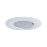 Round white recessed spotlight made of plastic with adjustable head for flexible lighting