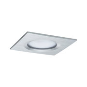 Spot encastré carré en aluminium brossé argenté avec diffuseur blanc pour éclairage LED